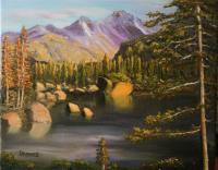 Landscape - Lake Haiyaha - Oil On Canvas